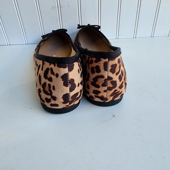 Time And Tru Ballet Bow Flats Womens Leopard Slip On Shoes Memory Foam Sz 9.5 - Picture 7 of 9